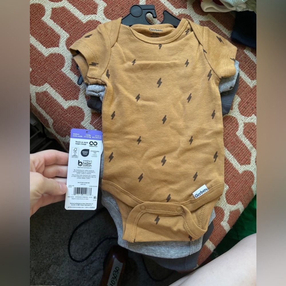 Gerber Baby Onesie 3 Pack Size Newborn